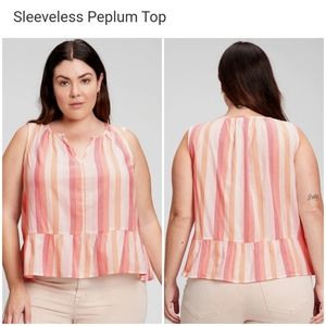 👀50% OFF💕NWT‼️ GAP brand Sleeveless Striped Peplum Blouse